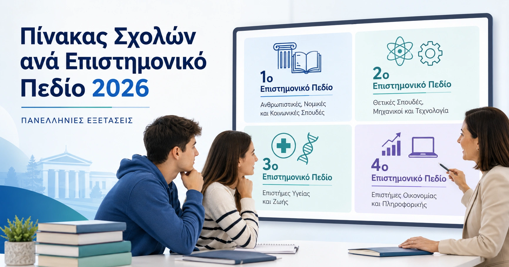 εξέλιξις 4 2026 Πίνακας Σχολών ανά Επιστημονικό Πεδίο